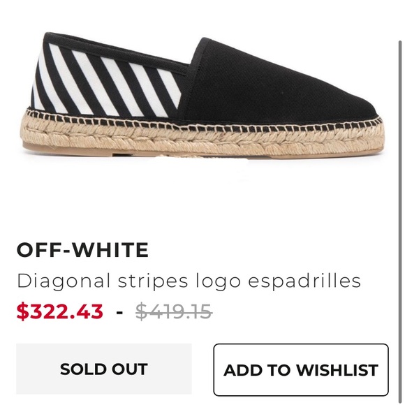 Off-White Shoes - OFF-WHITE Diagonal Stripes Logo Espadrilles